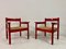 Italian Red Armchairs with Rush Seats, 1960s, Set of 2 10