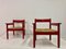 Rote Italienische Sessel mit Rush Sitzen, 1960er, 2er Set 4