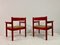 Italian Red Armchairs with Rush Seats, 1960s, Set of 2 7