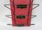 Art Nouveau Wall Newspaper Stand in Metal Bordeau Red, Black & Gold, 1890s 8