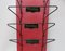 Art Nouveau Wall Newspaper Stand in Metal Bordeau Red, Black & Gold, 1890s 7