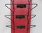 Art Nouveau Wall Newspaper Stand in Metal Bordeau Red, Black & Gold, 1890s, Image 7