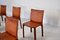Cognac Leather 412 Cab Chairs by Mario Bellini for Cassina, 1980s , Set of 6 6