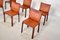 Cognac Leather 412 Cab Chairs by Mario Bellini for Cassina, 1980s , Set of 6 3