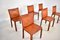 Cognac Leather 412 Cab Chairs by Mario Bellini for Cassina, 1980s , Set of 6 4