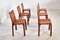 Cognac Leather 412 Cab Chairs by Mario Bellini for Cassina, 1980s , Set of 6 7