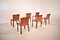 Cognac Leather 412 Cab Chairs by Mario Bellini for Cassina, 1980s , Set of 6, Image 9