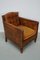 Club chair con schienale abbottonato, Francia, in pelle color cognac, Immagine 11