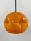 Lampada a sospensione vintage in vetro di Murano arancione di Peill & Putzler, anni '60, Immagine 1