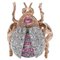 Bague scarabée en or rose et argent avec rubis, tsavorite et diamants 1