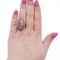 Anello in oro rosa 18 carati con zaffiri e diamanti, anni '60, Immagine 4