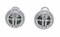 18 Karat White Gold Earrings with Grey Pearls, Diamonds, Set of 2, Image 3