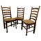 19th Century Farmhouse Ladder Back Dining Chairs, 1830s, Set of 3 1