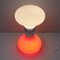 Mid-Century Italian Red & White Glass Table Lamp 3