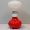 Mid-Century Italian Red & White Glass Table Lamp 1