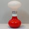 Mid-Century Italian Red & White Glass Table Lamp, Image 1
