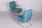 Czech Blue Armchairs attributed to Mücke Melder, 1930s, Set of 2 8
