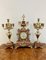 Victorian French Ornate Marble Clock Set, 1860s, Set of 3 1