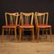 Italian Chairs in Exotic Wood and Faux Leather, 1960, Set of 6 12