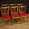 Italian Chairs in Exotic Wood and Faux Leather, 1960, Set of 6 4