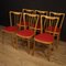 Italian Chairs in Exotic Wood and Faux Leather, 1960, Set of 6 6