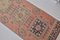Turkish Faded Runner Rug in Light Pink and Green Wool 7