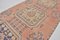 Turkish Faded Runner Rug in Light Pink and Green Wool 4