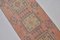 Turkish Faded Runner Rug in Light Pink and Green Wool 6