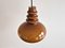 German Pendant Lamp in Orange Glass by Peill & Putzler, 1960s, Image 2