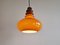 German Pendant Lamp in Orange Glass by Peill & Putzler, 1960s 6