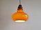 German Pendant Lamp in Orange Glass by Peill & Putzler, 1960s, Image 6