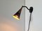 Danish Wall Lamp in Black Metal and Brass from Lyfa, 1950s 8