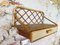 Vintage Rattan & Bamboo Wall Shelf with Drawer, 1960s, Image 1