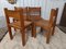 Elm and Leather Chairs, 1960s, Set of 4, Image 7
