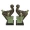 Delassement par Max Le Verrier Serre-Livres Style Art Déco Sculptures Reading Ladies, 2023, Set de 2 2