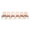 Chaises de Bar Vintage avec Tapisserie en Velours Rose, 1960s, Set de 6 1