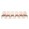Vintage Barstühle mit Bezug aus rosa Samt, 1960er, 6er Set 1