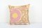 Pink Samarkand Suzani Cushion Cover, Mid-20th Century, Image 1