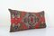 Vintage Turkish Pale Rug Lumbar Cushion Cover with Tribal Design 3