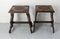 French Solid Chestnut Stools from Britanny, 1890s, Set of 2 7