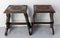 French Solid Chestnut Stools from Britanny, 1890s, Set of 2 5