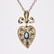 Pendentif Art Déco en Forme de Coeur en Or Jaune 18 Carats avec Saphir et Diamants, 1920s 9