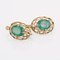 18 Karat Yellow Gold Earrings with Emeralds, 1890s, Set of 2, Image 12