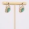 18 Karat Yellow Gold Earrings with Emeralds, 1890s, Set of 2, Image 5