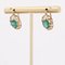 18 Karat Yellow Gold Earrings with Emeralds, 1890s, Set of 2, Image 4