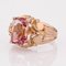 French 18 Karat Rose Gold Ring with Polychrome Tourmaline, 1950s, Image 8