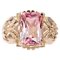 French 18 Karat Rose Gold Ring with Polychrome Tourmaline, 1950s, Image 1