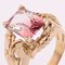 French 18 Karat Rose Gold Ring with Polychrome Tourmaline, 1950s, Image 9