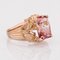 French 18 Karat Rose Gold Ring with Polychrome Tourmaline, 1950s, Image 10
