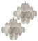 Vintage Italian Murano Chandelier with 36 White Disks, 1990s, Image 16